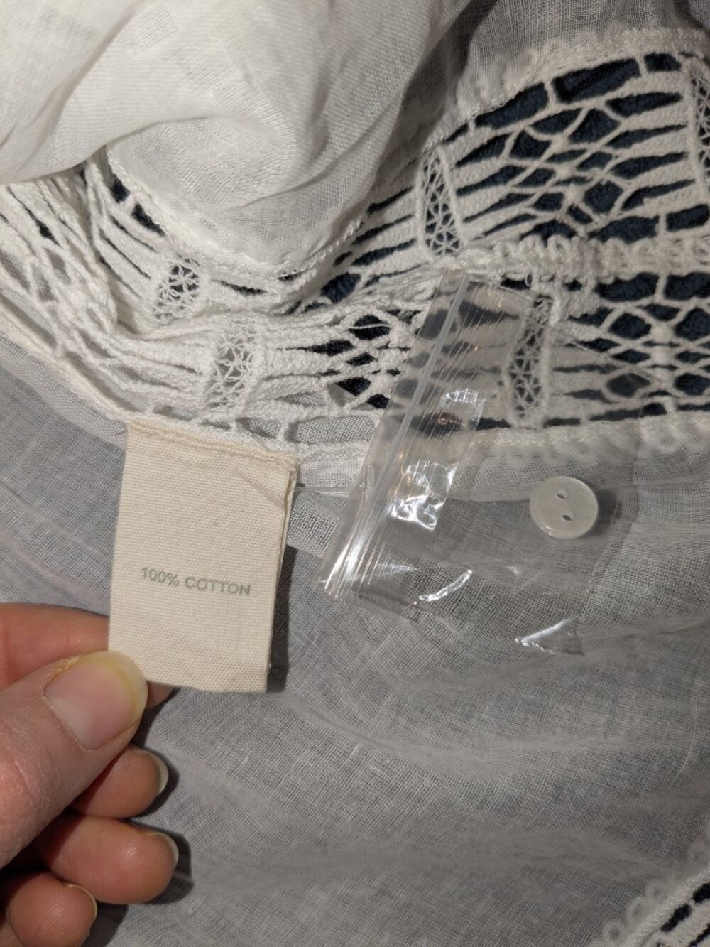 Forever That Girl Top Sm White Sheer Lace Crochet Boho Western Peasant Romantic - Picture 9 of 11